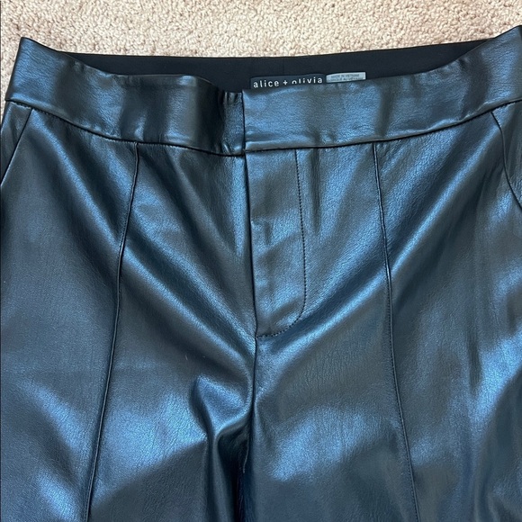 NWOT Alice + Olivia Black Faux Wide-Leg Pants - Picture 3 of 8